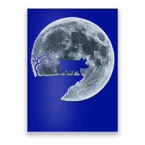 Teacup Pig Halloween Costume Moon Silhouette Meaningful Gift Poster