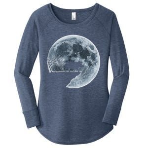 Teacup Pig Halloween Costume Moon Silhouette Meaningful Gift Women's Perfect Tri Tunic Long Sleeve Shirt