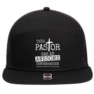 This Pastor Has An Awesome Congregation Jesus 7 Panel Mesh Trucker Snapback Hat