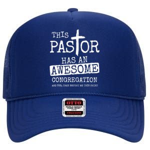 This Pastor Has An Awesome Congregation Jesus High Crown Mesh Back Trucker Hat