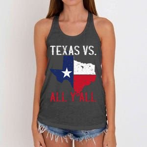 Texas Pride Home State Texas Vs. All YAll Women's Knotted Racerback Tank