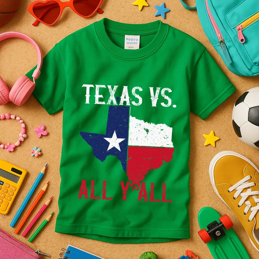 Texas Pride Home State Texas Vs. All YAll Kids T-Shirt