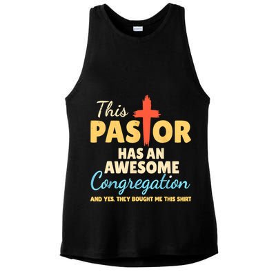 This Pastor Has An Awesome Congregation Preacher Ladies PosiCharge Tri-Blend Wicking Tank