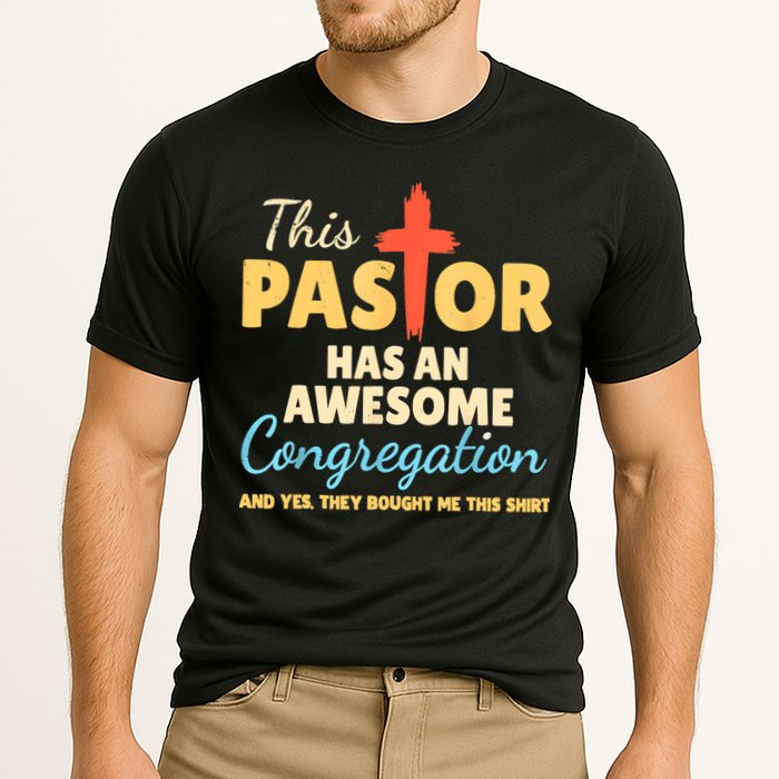 This Pastor Has An Awesome Congregation Preacher Cooling Performance Crew T-Shirt