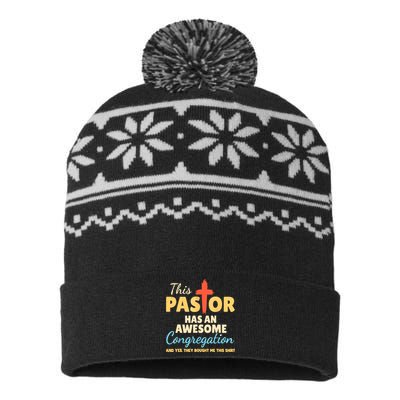 This Pastor Has An Awesome Congregation Preacher USA-Made Snowflake Beanie