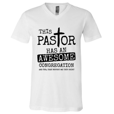 This Pastor Has An Awesome Congregation V-Neck T-Shirt