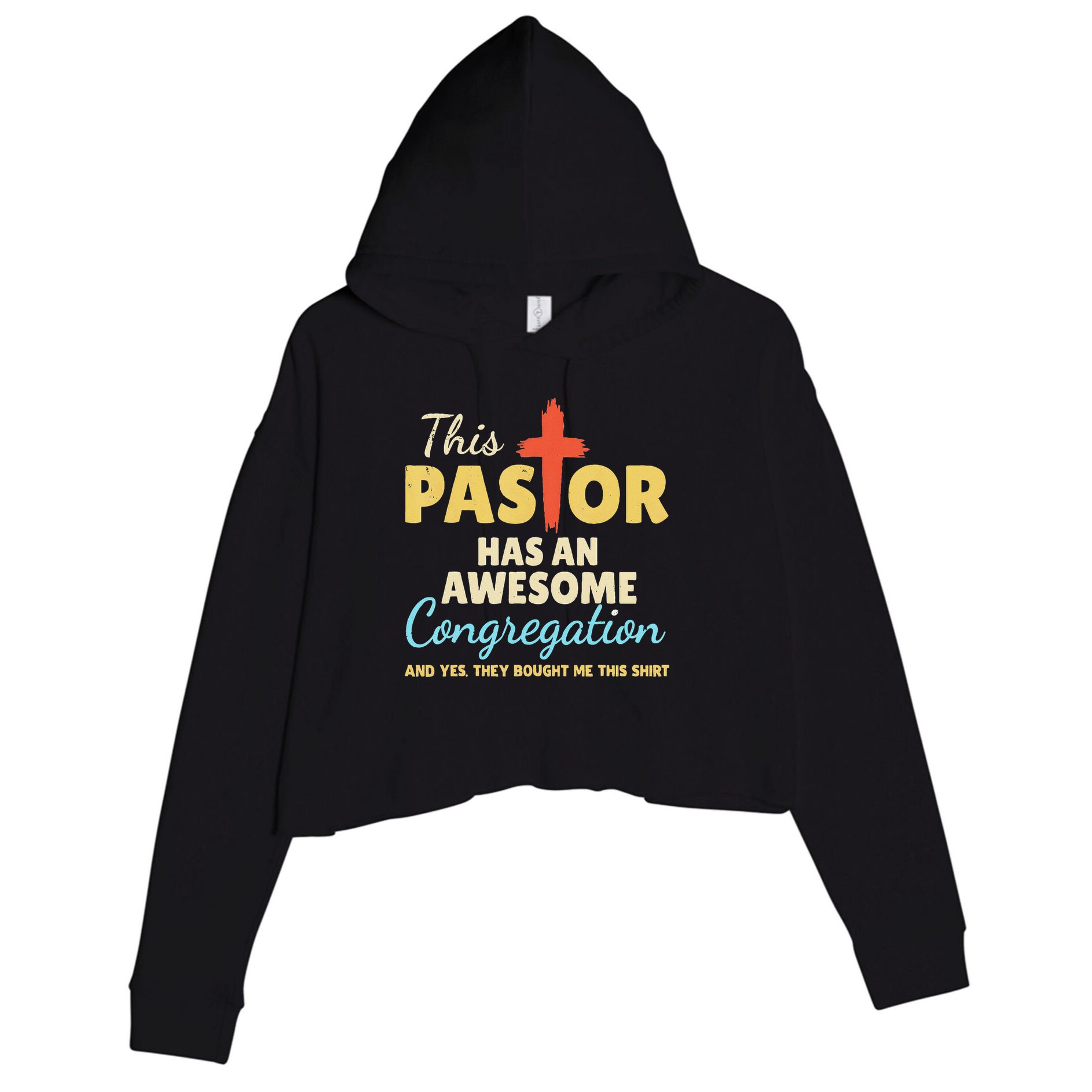 This Pastor Has An Awesome Congregation Preacher Crop Fleece Hoodie