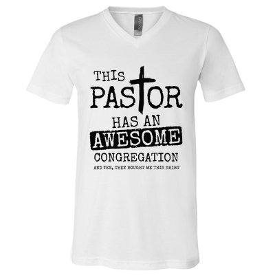 This Pastor Has An Awesome Congregation V-Neck T-Shirt