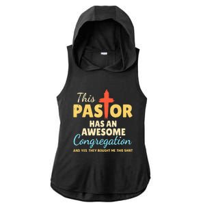 This Pastor Has An Awesome Congregation Preacher Ladies PosiCharge Tri-Blend Wicking Draft Hoodie Tank