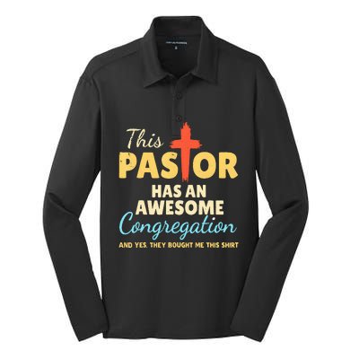 This Pastor Has An Awesome Congregation Preacher Silk Touch Performance Long Sleeve Polo