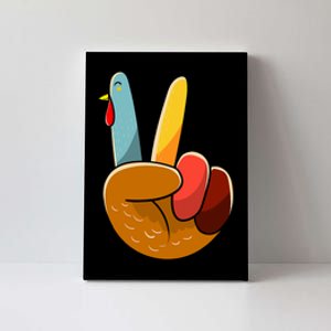 Turkey Peace Hand Sign Thanksgiving Thankful Canvas