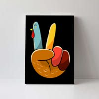 Turkey Peace Hand Sign Thanksgiving Thankful Canvas