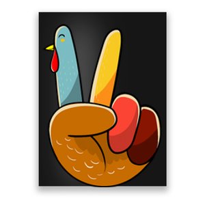 Turkey Peace Hand Sign Thanksgiving Thankful Poster