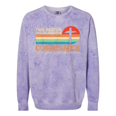 This Pastor Has An Awesome Congregation Preacher Vintage Colorblast Crewneck Sweatshirt