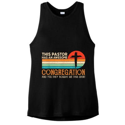 This Pastor Has An Awesome Congregation Preacher Vintage Ladies PosiCharge Tri-Blend Wicking Tank