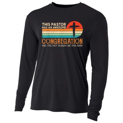 This Pastor Has An Awesome Congregation Preacher Vintage Cooling Performance Long Sleeve Crew