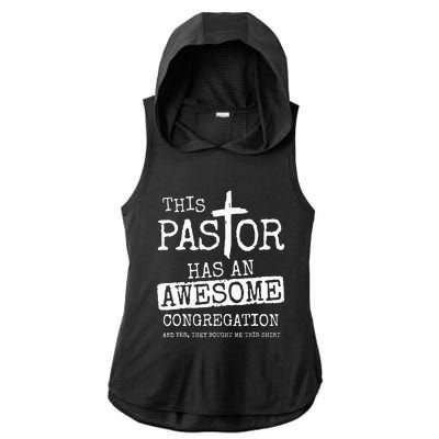 This Pastor Has An Awesome Congregation Jesus Ladies PosiCharge Tri-Blend Wicking Draft Hoodie Tank