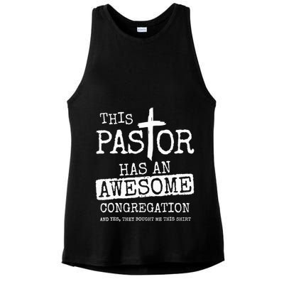 This Pastor Has An Awesome Congregation Jesus Ladies PosiCharge Tri-Blend Wicking Tank