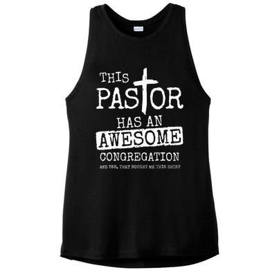 This Pastor Has An Awesome Congregation Jesus Ladies PosiCharge Tri-Blend Wicking Tank