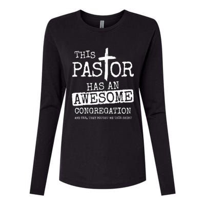 This Pastor Has An Awesome Congregation Jesus Womens Cotton Relaxed Long Sleeve T-Shirt