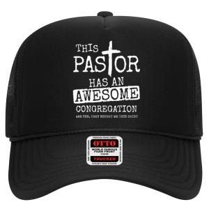 This Pastor Has An Awesome Congregation Jesus High Crown Mesh Back Trucker Hat