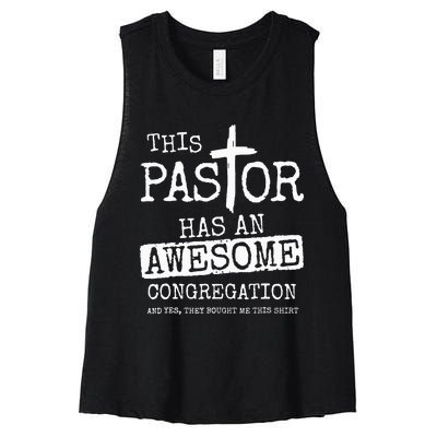 This Pastor Has An Awesome Congregation Jesus Women's Racerback Cropped Tank