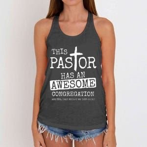 This Pastor Has An Awesome Congregation Jesus Women's Knotted Racerback Tank