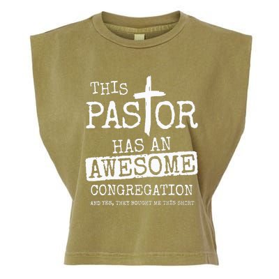 This Pastor Has An Awesome Congregation Jesus Garment-Dyed Women's Muscle Tee