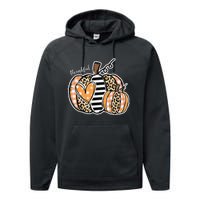 Thankful Pumpkin Happy Thanksgiving Day 2024 Performance Fleece Hoodie