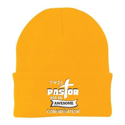 THIS PASTOR HAS AN AWESOME CONGREGATION Pastor Gift Knit Cap Winter Beanie