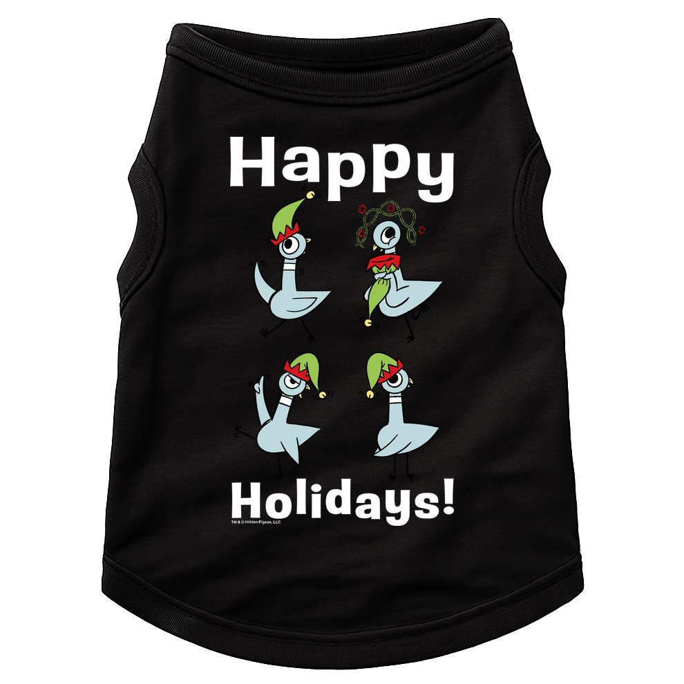 The Pigeon Happy Holidays Christmas Pigeon Doggie Tank