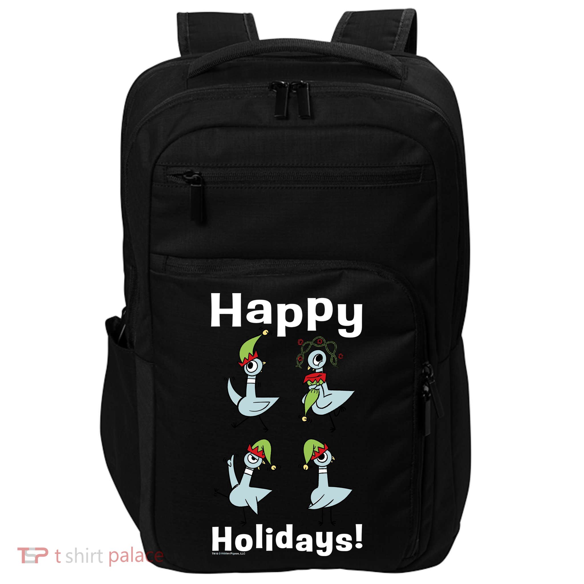 The Pigeon Happy Holidays Christmas Pigeon Impact Tech Backpack