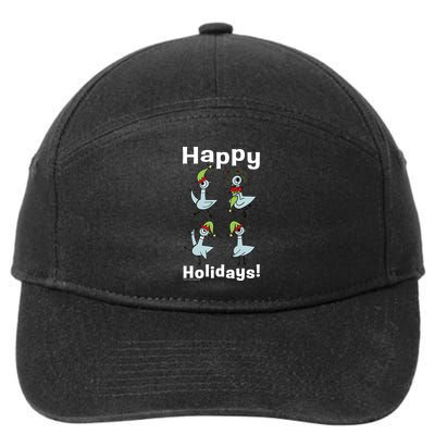 The Pigeon Happy Holidays Christmas Pigeon 7-Panel Snapback Hat