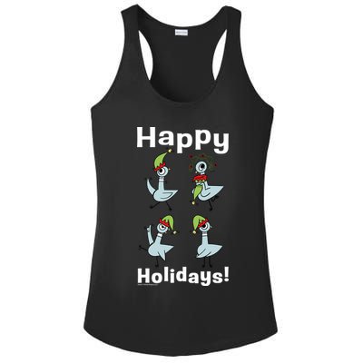 The Pigeon Happy Holidays Christmas Pigeon Ladies PosiCharge Competitor Racerback Tank