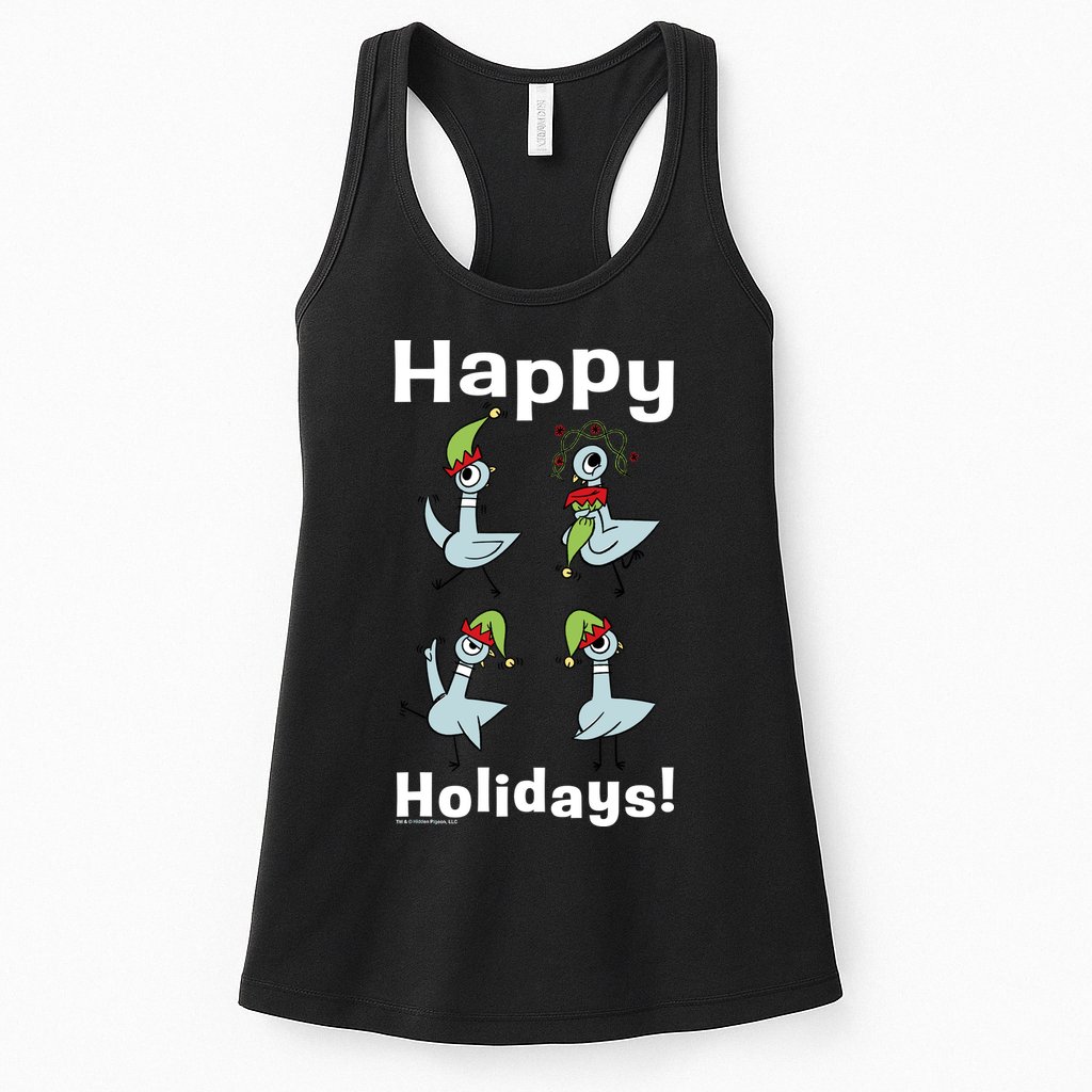 The Pigeon Happy Holidays Christmas Pigeon Womens Tank Top