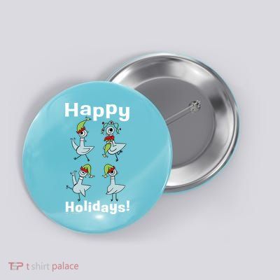 The Pigeon Happy Holidays Christmas Pigeon Button