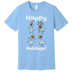 The Pigeon Happy Holidays Christmas Pigeon Premium T-Shirt