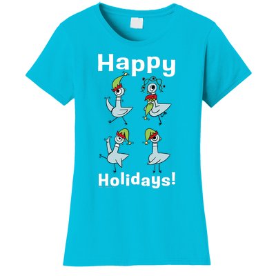 The Pigeon Happy Holidays Christmas Pigeon Women's T-Shirt