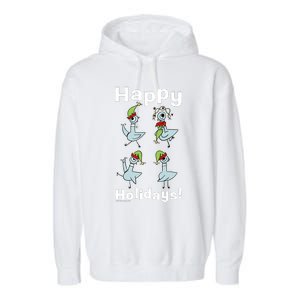 The Pigeon Happy Holidays Christmas Pigeon Garment-Dyed Fleece Hoodie