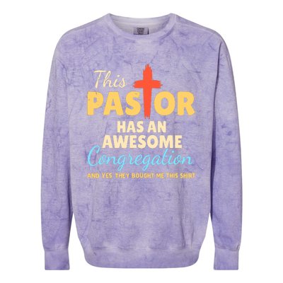 This Pastor Has An Awesome Congregation Preacher Colorblast Crewneck Sweatshirt