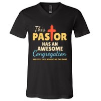 This Pastor Has An Awesome Congregation Preacher V-Neck T-Shirt