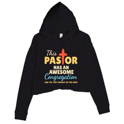 This Pastor Has An Awesome Congregation Preacher Crop Fleece Hoodie