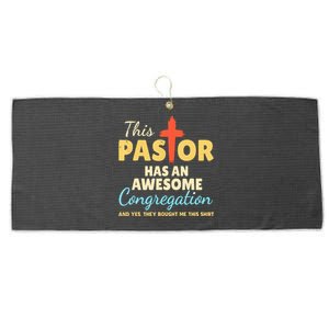 This Pastor Has An Awesome Congregation Preacher Large Microfiber Waffle Golf Towel