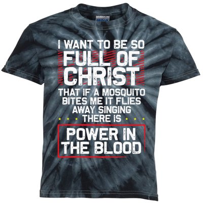 Theres Power In Blood Funny Religious Christian Kids Tie-Dye T-Shirt