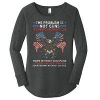 The Problem Is Not Guns ItS Hearts Without God Women's Perfect Tri Tunic Long Sleeve Shirt