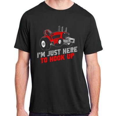 Tractor Pulling IM Just Here To Hook Up Adult ChromaSoft Performance T-Shirt