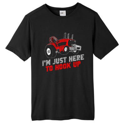 Tractor Pulling IM Just Here To Hook Up Tall Fusion ChromaSoft Performance T-Shirt