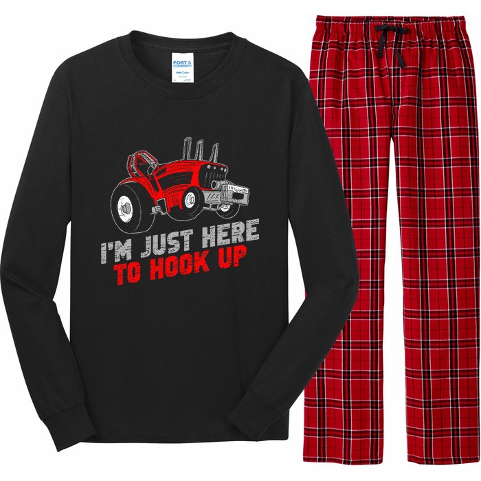 Tractor Pulling IM Just Here To Hook Up Long Sleeve Pajama Set