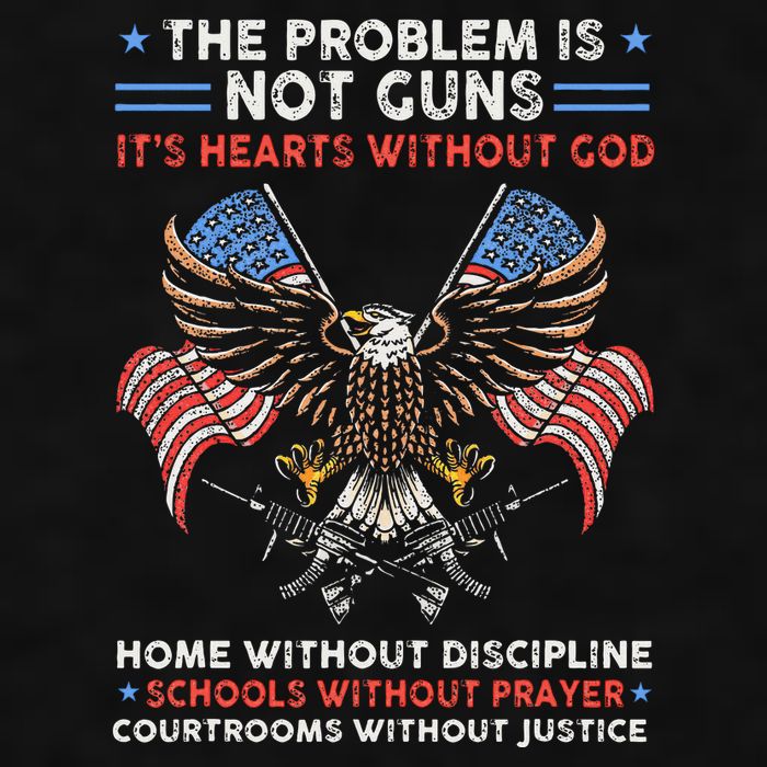 The Problem Is Not Guns ItS Hearts Without God Ladies PosiCharge Tri-Blend Wicking Tank