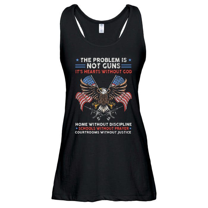 The Problem Is Not Guns ItS Hearts Without God Ladies Essential Flowy Tank